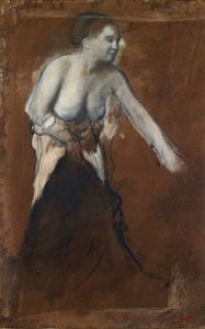 Standing Female Figure with Bared Torso