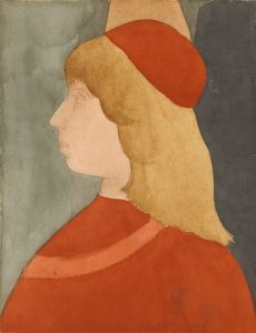 Jeune Homme, Vu De Profil; Copie D’apres ‘les Funérailles De St. Baernardin’ De Pinturicchio