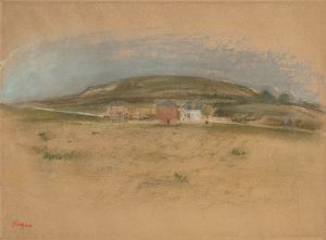 Maisons au pied d’une falaise