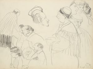 Sketches of Figures at a Funeral