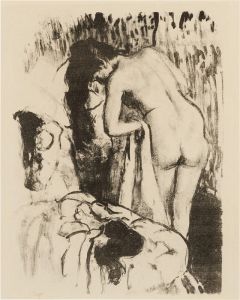 Femme nue debout à sa toilette