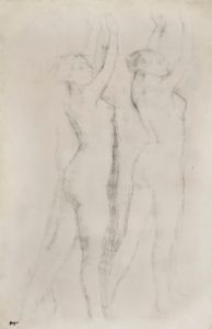 Deux femmes nues, les bras levés