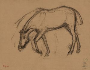 Après la course; cheval rentrant au pesage