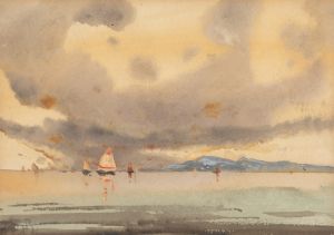 Euganian Hills from the Lagoon — Low Tide