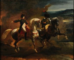 Napoléon donnant un ordre à un officier supérieur des Guides