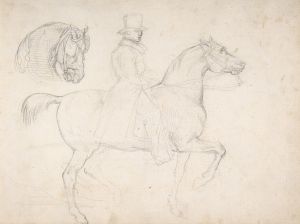 Man on Horseback, and Study of Horse’s Head