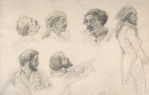 Six studies for Corréard and Savigny in the ‘Raft of the Medusa’