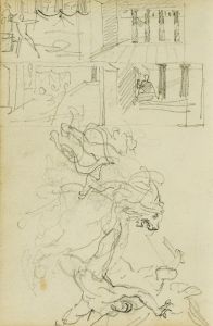 Two compositional studies of a lion hunt