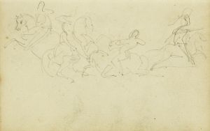 Cavalry skirmish with four horsemen