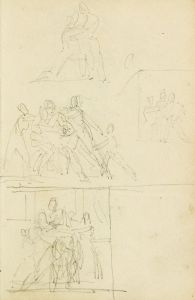Four compositional studies for a group of figures