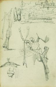 Weapon studies, compositional study of castle scene