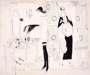 Woman in dressing room