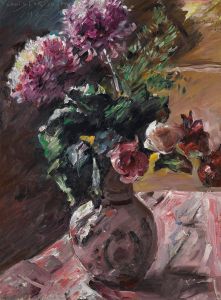 Chrysanthemen Und Rosen Im Krug