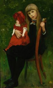 Portrait of Anna Schaumburg with a doll