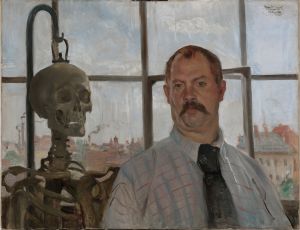 Self-portrait with Skeleton