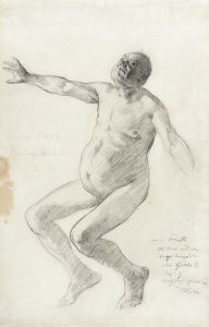 Study of a Nude Man Falling Backwards