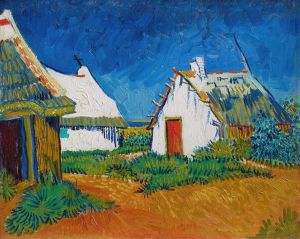 Three white cottages in Saintes-Maries