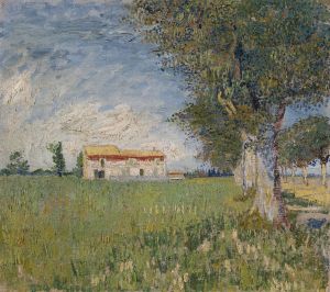 Farmhouse in a wheat field
