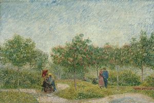 Garden in Montmarte with lovers
