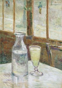 Café table with absinth