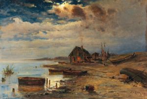 Scene at dusk on the Baltic coast