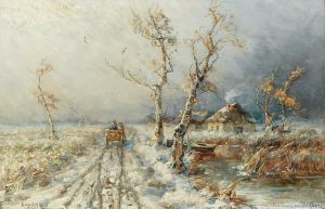 A Storm in a Snow Landscape