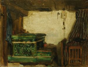 Corner Of A Room With Tiled Stove