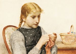 Strickendes Mädchen