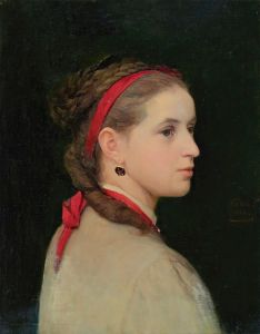Girl With Red Hair Ribbon