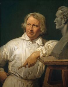 Bertel Thorvaldsen  with the Bust of Horace Vernet