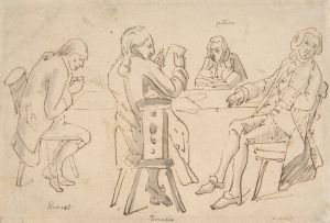Four Artists seated at a table