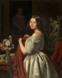 Junge Dame bei der Toilette