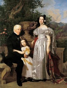 Der fürstlich Esterházy’sche Rat Mathias Kerzmann mit seiner zweiten Gattin Maria Helena, geb. Mikolischütz, und Tochter Maria