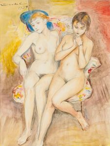 Two girls in a chair