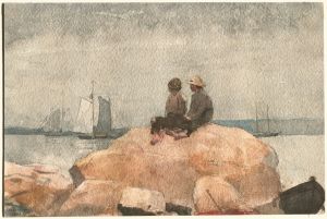 Two Boys Watching Schooners