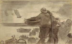 Beach with Boats and People, Cullercoats, England