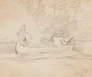 Canoe with Three Men