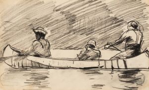 Canoe with Three Men