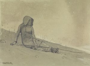 Girl Seated on a Hillside
