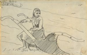 Girl Seated on a Plow