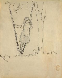Girl Standing on a Swing