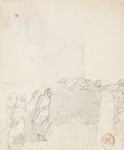 Men and Women Looking Out to Sea, Cullercoats, England