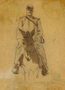 Officer and Head of a Horse