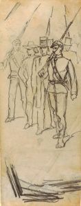 Soldiers Escorting Civilians