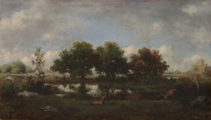 Forest Landscape with Stags