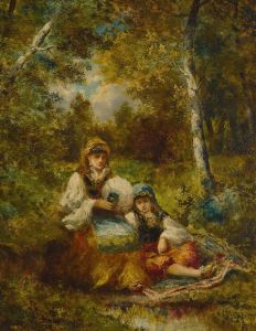 Repos de bohémiennes en forêt
