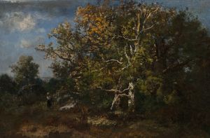 Paysanne dans la forêt d’automne