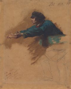 Young Man Leaning Forward with Outstretched Arms