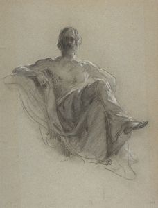 Seated Bearded Man, Nude to the Waist