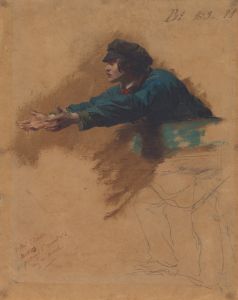 Young Man Leaning Forward with Outstretched Arms